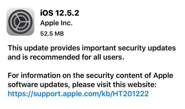 浚县苹果手机维修分享iOS12.5.2发布，建议所有老苹果用户安装 